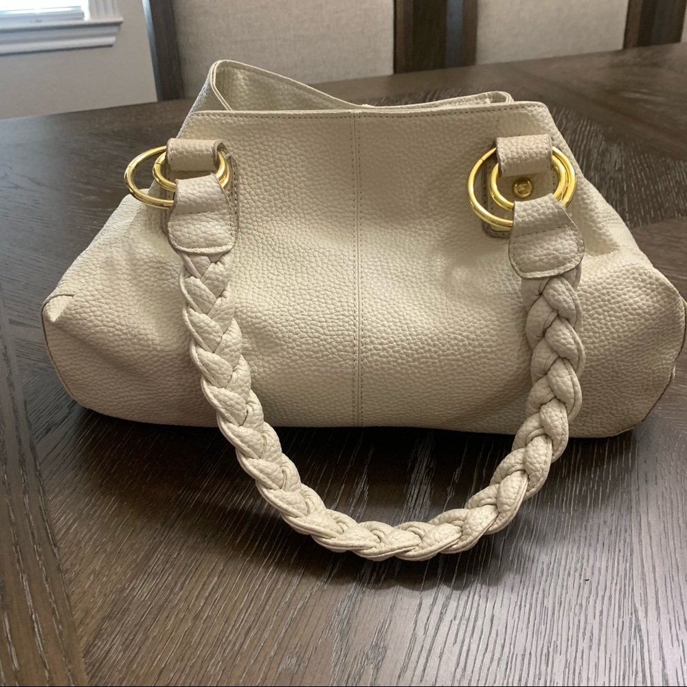 Aldo pebbled leather cream with gold hardware shoulder bag